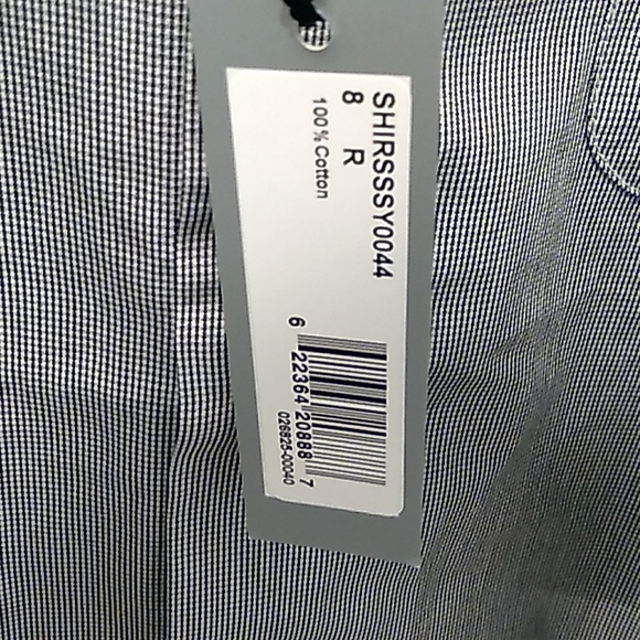 NWT DKNY boys size 8 black and white button down check shirt - Picture 4 of 6